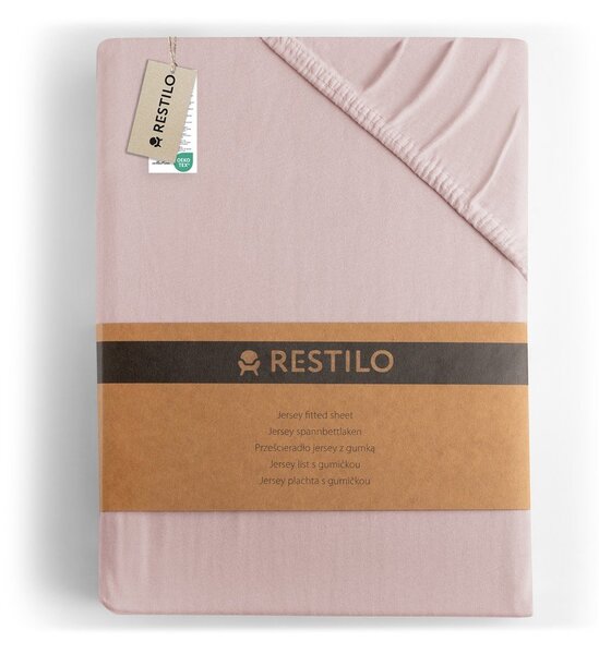 Lenzuolo con angoli rosa chiaro in jersey 140x200 cm Amber – Restilo