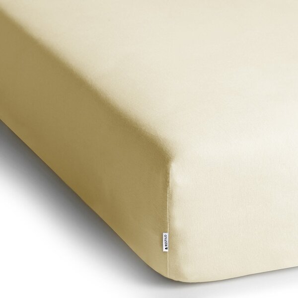 Lenzuolo con angoli color crema in jersey 140x200 cm Amber – Restilo