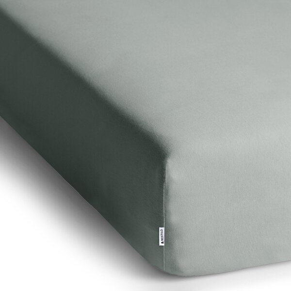 Lenzuolo con angoli grigio chiaro in jersey 90x200 cm Amber – Restilo