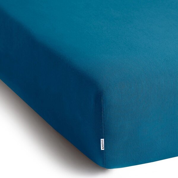 Lenzuolo con angoli color petrolio in jersey 180x200 cm Amber – Restilo