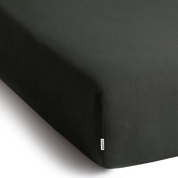 Lenzuolo con angoli grigio scuro in jersey 90x200 cm Amber – Restilo