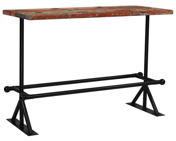 Tavolo da Bar in Massello di Recupero Multicolore 150x70x107 cm