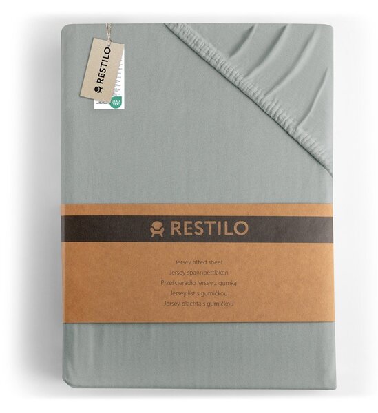 Lenzuolo con angoli grigio chiaro in jersey 90x200 cm Amber – Restilo