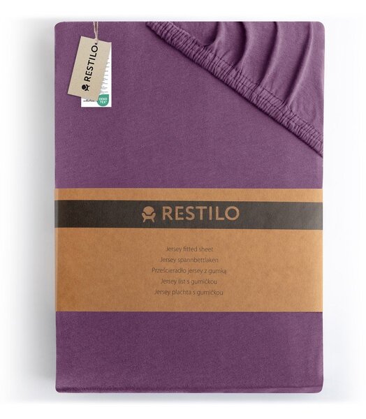 Lenzuolo con angoli viola in jersey 220x200 cm Amber – Restilo