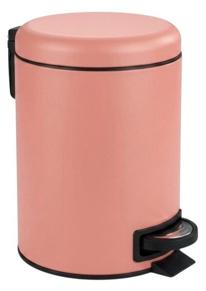Cestino per la spazzatura color salmone in acciaio con pedale 3 l Leman – Wenko