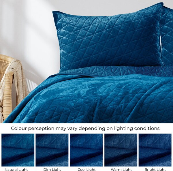 Copriletto blu Royal, 220 x 240 cm Laila - AmeliaHome