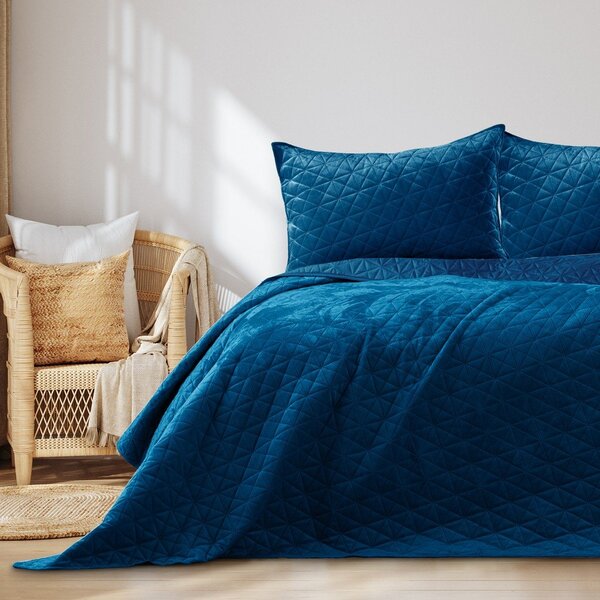 Copriletto blu Royal, 220 x 240 cm Laila - AmeliaHome