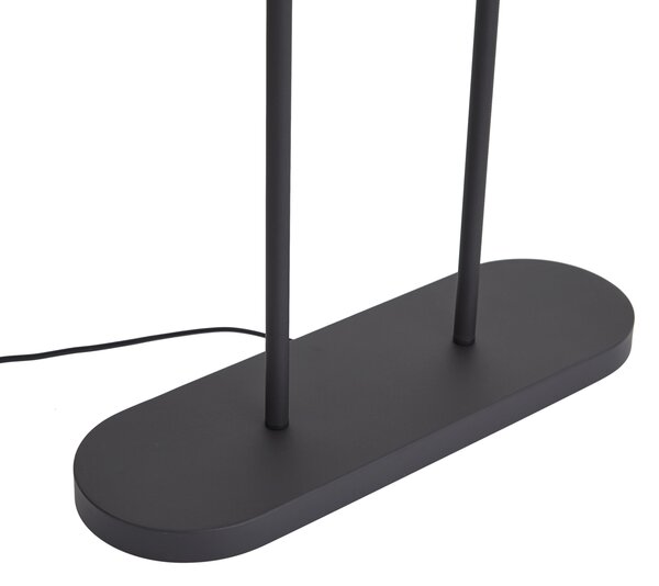 Lampada da terra nera con paralume ovale nero 50cm - Thijmen