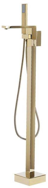 Miscelatore vasca freestanding Rubinetto doccia dorato Kit montaggio a pavimento Beliani