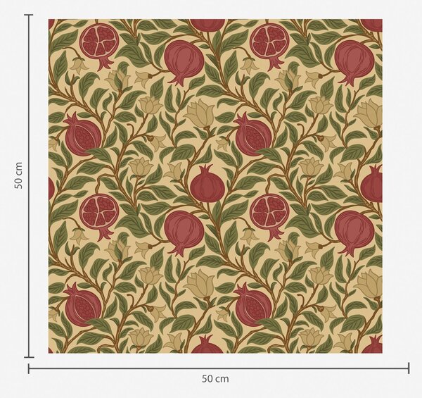 Carta da parati Melograni e fiori nello stile di William Morris, Parati fiori e piante classici, a00240 : Uwalls.it