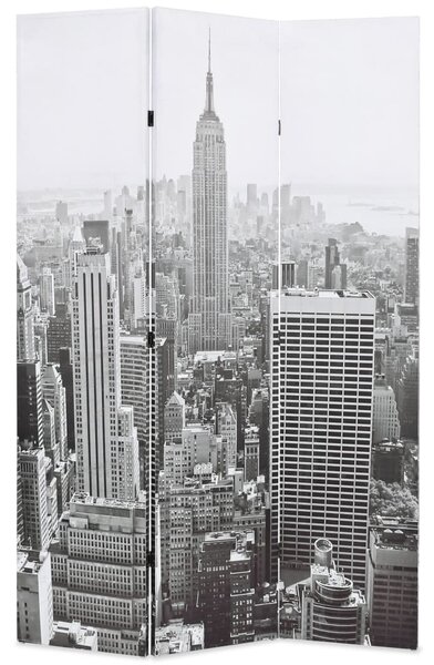 Paravento Pieghevole 120x170 cm Stampa New York Bianco e Nero