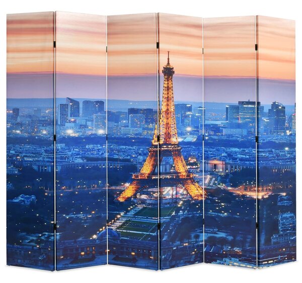 Paravento Pieghevole 228x170 cm Stampa Parigi di Notte