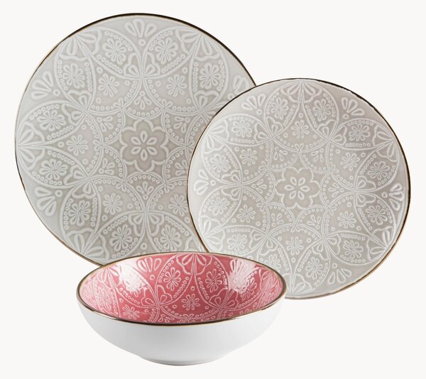 Servizio di piatti Versailles Grigio, 6 persone, set da 18