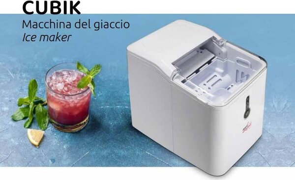 Melchioni Macchina del Ghiaccio Fabbricatore Ghiaccio Potenza 120 watt Capacit 1,6 Litri colore Bianco - CUBIK