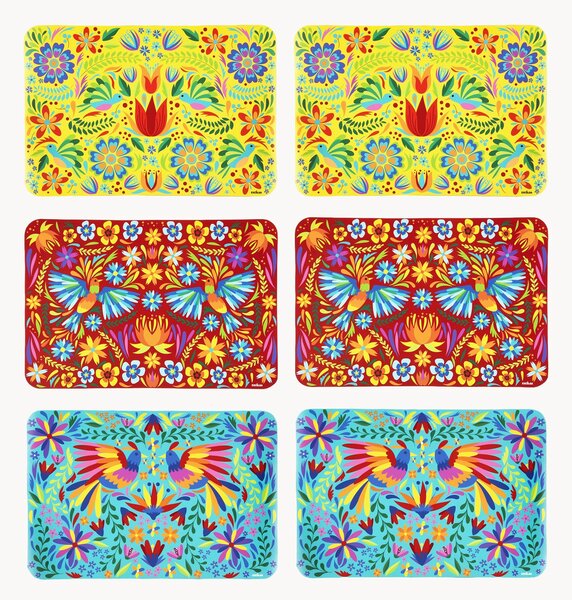 Set di 6 tovagliette americane Mexican Flowers