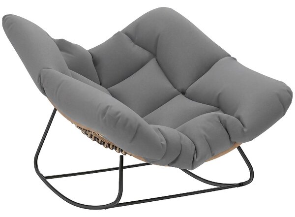 VivaGarden Poltrona da Esterno in Rattan/Metallo Dimensioni 107x97x79 cm colore Grigio