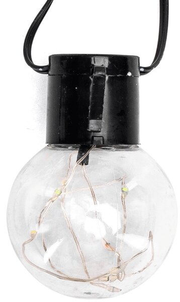 Catena luminosa 160 Led decorativa a energia solare 10 metri 20 lampadine a sfera trasparenti RGB Aigostar