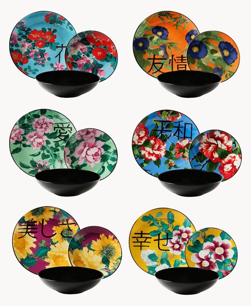 Servizio di piatti Furisode, 6 persone, set da 18