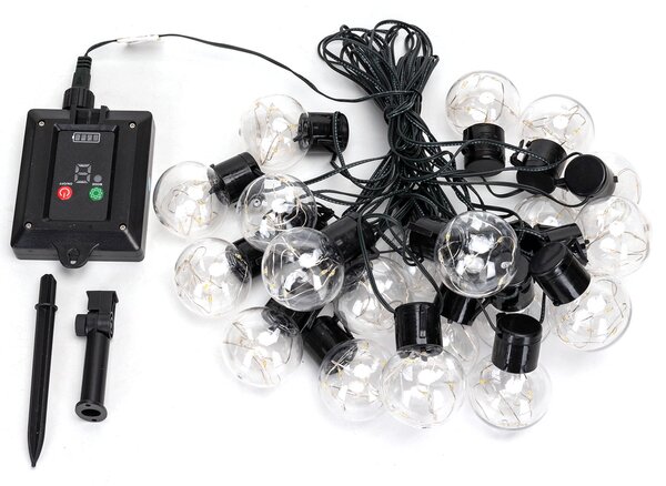 Catena luminosa 160 Led decorativa a energia solare 10 metri 20 lampadine a sfera trasparenti RGB Aigostar