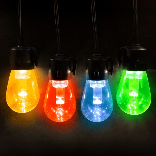 Catena luminosa a Led decorativa a energia solare 10 metri 20 lampadine trasparenti RGB Aigostar
