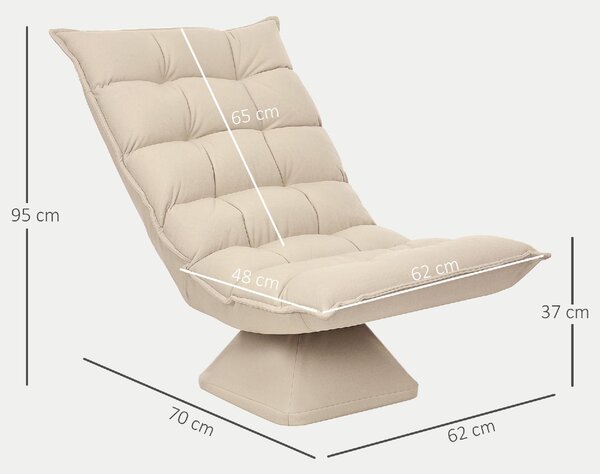DecHome Poltrona Moderna in Tessuto Effetto Lino Dimensioni 62x70x95 cm colore Beige