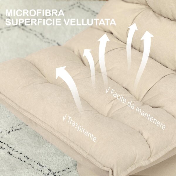 DecHome Poltrona Moderna in Tessuto Effetto Lino Dimensioni 62x70x95 cm colore Beige