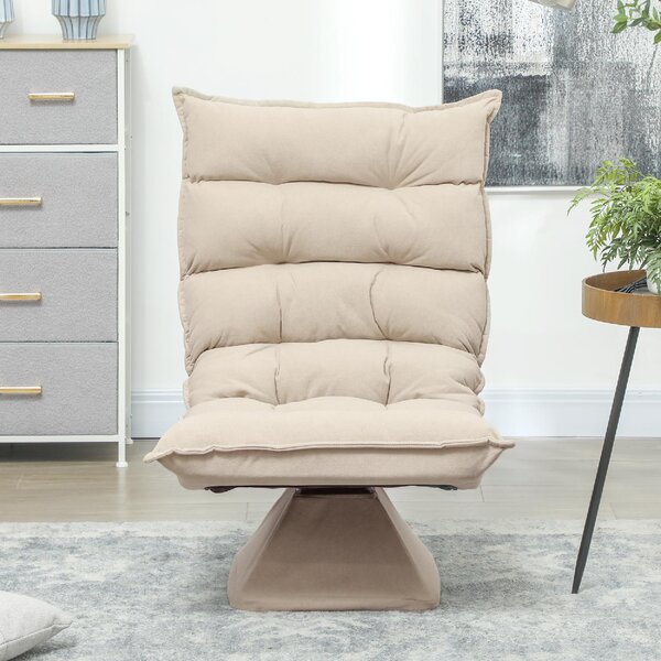 DecHome Poltrona Moderna in Tessuto Effetto Lino Dimensioni 62x70x95 cm colore Beige