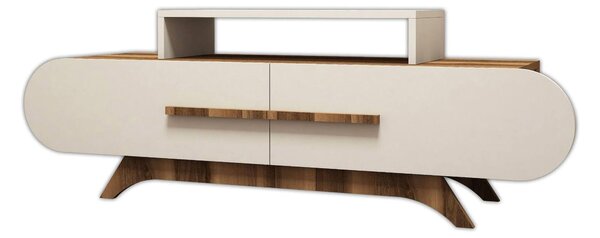 Porta TV noce e crema 145x36x49h cm 2 ante - Nesatm