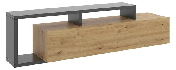 Porta TV rovere nodi e antracite 165x40x46h cm modulabile - Argon