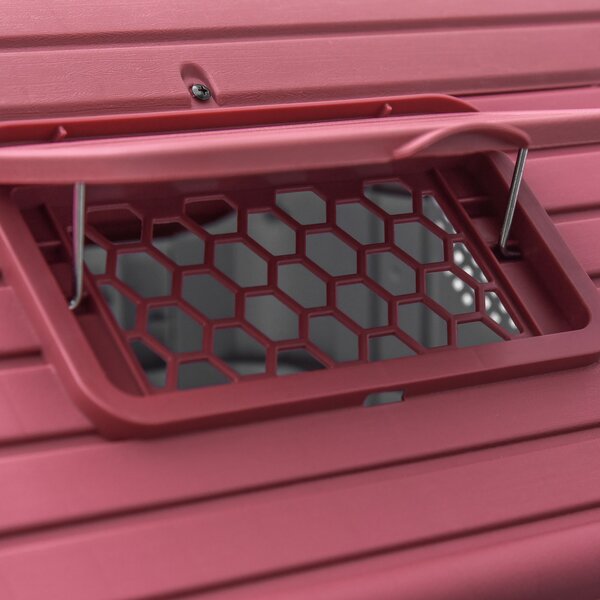 PawHut Cuccia per cani da esterno e interno doppia porta in metallo e multi-ventilazione 59 x 75 x 66 cm rosso | Aosom Italy