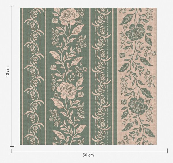 Carta da parati Strisce verticali con motivo floreale, Parati fiori e piante classici, a00273 : Uwalls.it