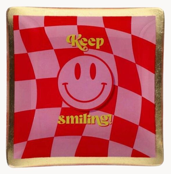 Svuotatasche in ventro dipinto a mano Keep Smiling