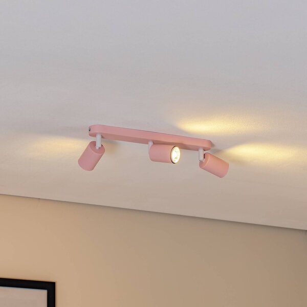 Faretto da soffitto Livia, rosa, 52 cm, a 3 luci, metallo, GU10 Livia TK Lighting, dimmerabile, Violetto / Fucsia / Rosa, Cameretta, Metallo, Faretto alogeno