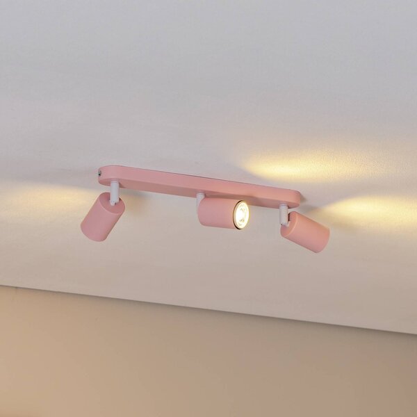 Faretto da soffitto Livia, rosa, 52 cm, a 3 luci, metallo, GU10 Livia TK Lighting, dimmerabile, Violetto / Fucsia / Rosa, Cameretta, Metallo, Faretto alogeno