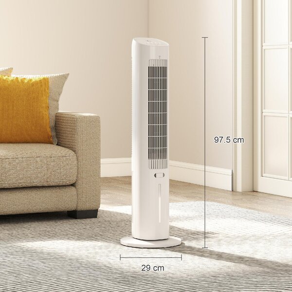 DecHome Ventilatore a Colonna Torre senza Pale Oscillante 3 Velocit con Telecomando e Timer colore Bianco - S5510WT