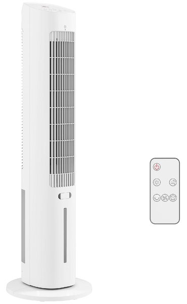 DecHome Ventilatore a Colonna Torre senza Pale Oscillante 3 Velocit con Telecomando e Timer colore Bianco - S5510WT