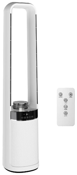 DecHome Ventilatore a Colonna Torre senza Pale Oscillante 3 Velocit con Telecomando e Timer colore Bianco - S5500WT