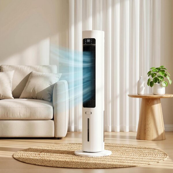 DecHome Ventilatore a Colonna Torre senza Pale Oscillante 3 Velocit con Telecomando e Timer colore Bianco - S5540WT