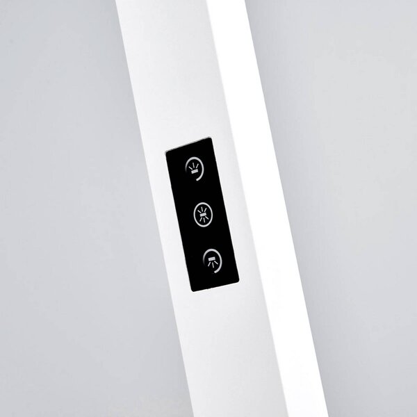 Arcchio Lampada da terra per ufficio Jolinda, bianco, metallo, sensore Jolinda Arcchio, dimmerabile, Bianco / Opale, Studio / Ufficio, Alluminio, Moderno