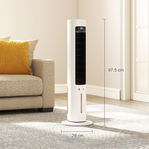 DecHome Ventilatore a Colonna Torre senza Pale Oscillante 3 Velocit con Telecomando e Timer colore Bianco - S5540WT