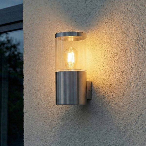 OSRAM applique da esterno ENDURA CLASSIC EBRO, acciaio inossidabile, IP44 dimmerabile, Alluminio / Grigio / Zincato, Acciaio Inox, Moderno