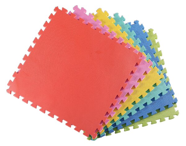 6Pz Tappeto Tappetino Puzzle Morbido Multicolor 60X60X0,8 Cm