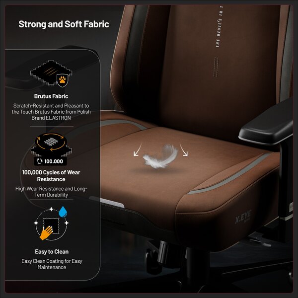 Sedia da gaming in tessuto marrone, Normal: Diablo X.Eye Prime Cinnamon Brown
