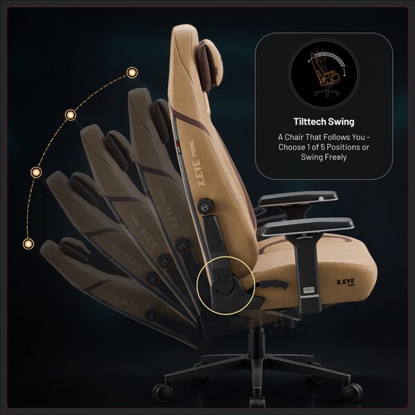 Sedia gaming in tessuto marrone, Normal: Diablo X.Eye Prime Camel Brown