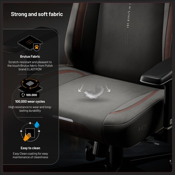 Sedia da gaming in tessuto grigio, Normal: Diablo X.Eye Prime Stone Grey