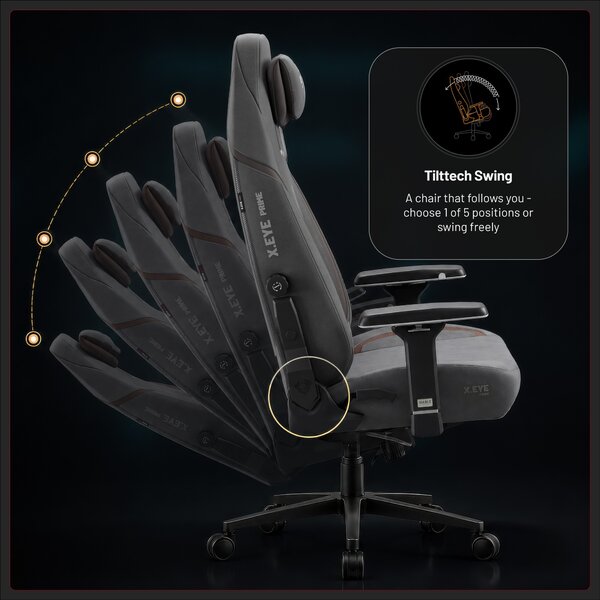 Sedia da gaming in tessuto grigio, Normal: Diablo X.Eye Prime Stone Grey