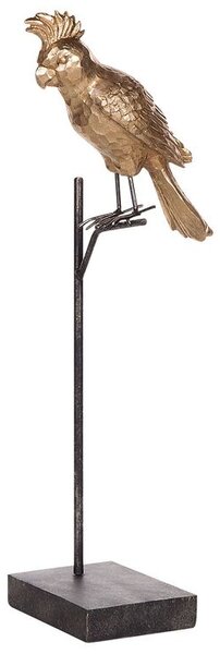 Figura Decorativa Poliresina soprammobile dorato 50 cm Uccello Beliani
