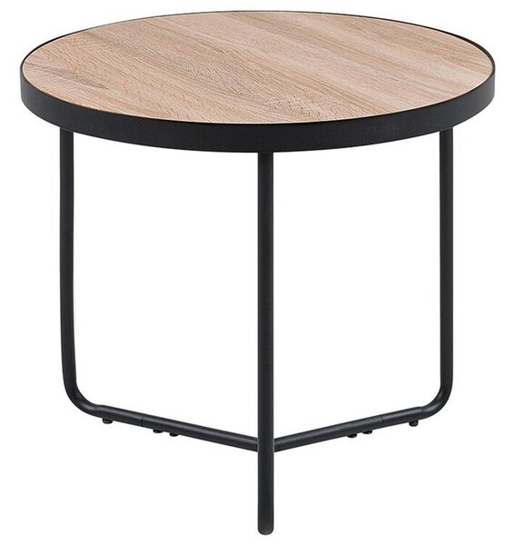 Tavolino da caffè leggero da tavolo in legno gambe in metallo Nero rotondo piccolo 50 x 50 x 42 cm mobili da soggiorno Beliani