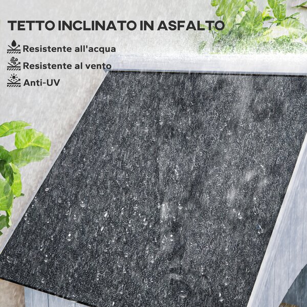 Outsunny Casetta Porta Attrezzi in Legno a 3 Mensole con Tetto Impermeabile in Bitume, 77.5x54.2x179.5 cm, Bianco | Aosom Italy