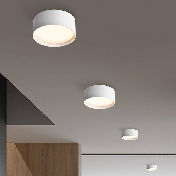 CMD Plafoniera LED 9093, Ø 12 cm, bianco, IP44, metallo 9093, Bianco / Opale, Alluminio, Moderno, Plafoniere LED